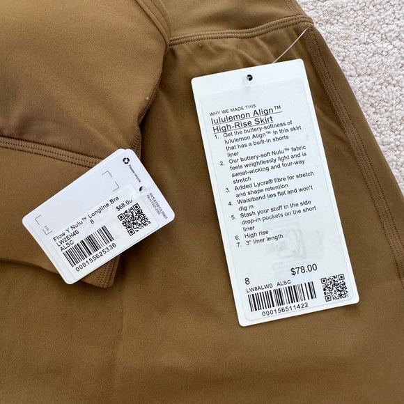 Lululemon Flow Y bra and Align High-Rise Skirt in color Allspice size8 set - Picture 5 of 13